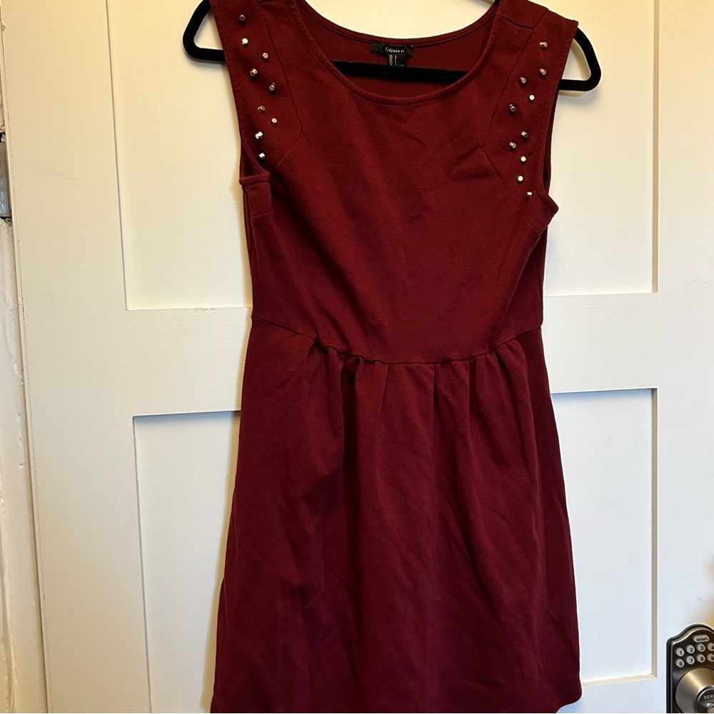 Burgundy dress with studs